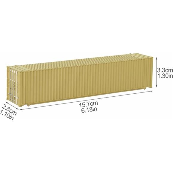 9pcs Different Colored HO Scale 1:87 45ft Blank Shipping Container 45' Cargo Box - Picture 6 of 7